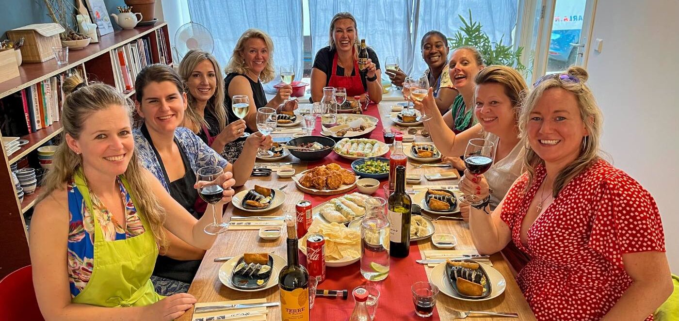 Aan tafel met het zelfgemaakte diner